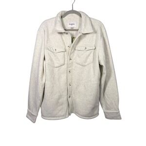 Goodfellow Men's Heather Grey Knit Snap Front Shacket Shirt Jacket Medium NWT